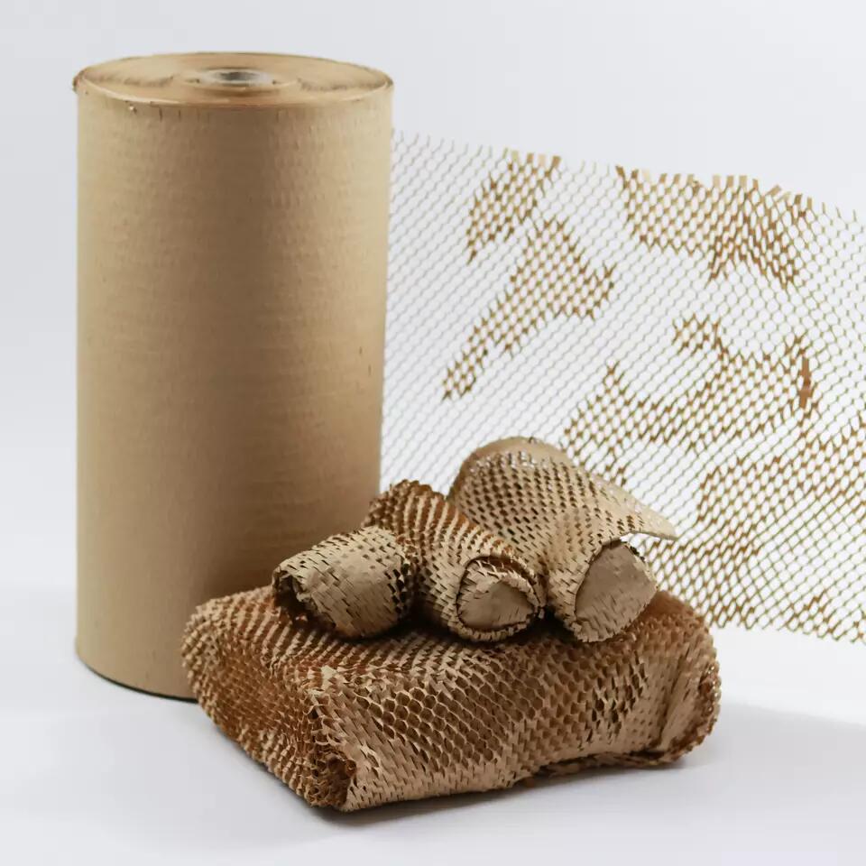 Customized 30m Honeycomb Paper Wrap Roll For Gift Packing